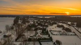 Zachód słońca nad jeziorem Kisajno z drona, Pierkunowo, luty 2026 r. - zdjęcie 19
