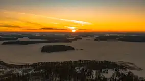 Zachód słońca nad jeziorem Kisajno z drona, Pierkunowo, luty 2026 r. - zdjęcie 27