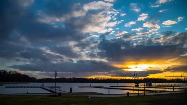 Zachód słońca widoczny w Sztynorcie, 27 luty 2020