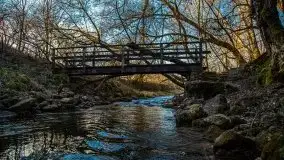 Zachód przy zwalony moście i jeziorze Patelnia, Kruklanki 03.2020 - zdjęcie 31