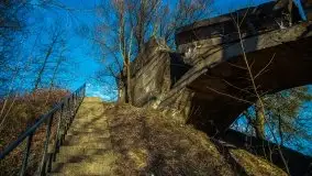 Zachód przy zwalony moście i jeziorze Patelnia, Kruklanki 03.2020 - zdjęcie 30