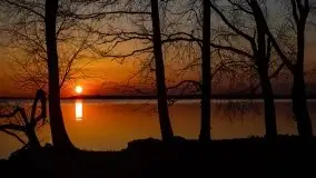 Marcowy zachód słońca nad jeziorem Dargin, Nowy Harsz - zdjęcie 9