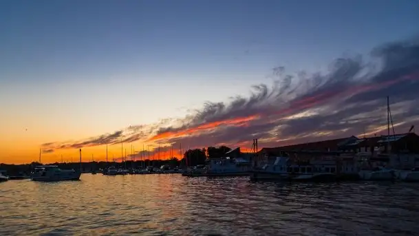 Zachód słońca, Ekomarina Giżycko, sierpień 2020