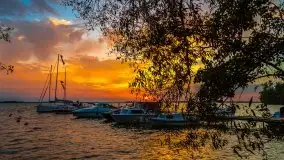 Wrześniowy zachód słońca w porcie Nowy Harsz, jez. Dargin - zdjęcie 2