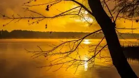 Pierwszy śnieg i wschód słońca nad jeziorem Boczne - zdjęcie 3