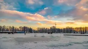 Wschód słońca w Giżycku w zimowej oprawie, 02.2021 - zdjęcie 2