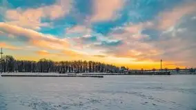 Wschód słońca w Giżycku w zimowej oprawie, 02.2021 - zdjęcie 12