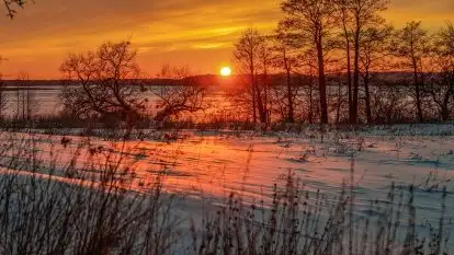 Zachód słońca Pierkunowo i okolice, luty 2021