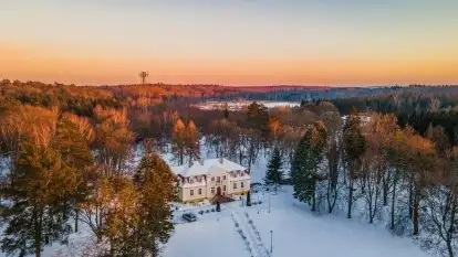 Zachód słońca nad jeziorem Siercze, luty 2021 