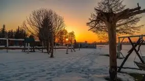 Zima i zachód słońca w porcie Tło Dla Mew - zdjęcie 8