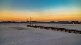 Zima i zachód słońca w porcie Tło Dla Mew - zdjęcie 10