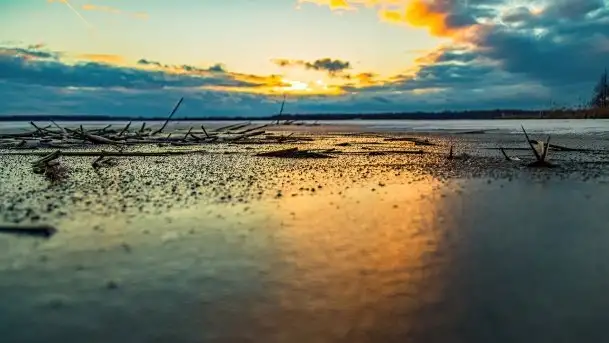 Ostatni zimowy zachód słońca, jezioro Niegocin 03.2021