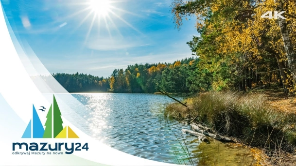 Jesienny spacer z dronem - jezioro Wesołek, Puszcza Piska, 4K