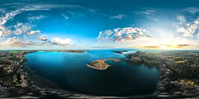 Jezioro Mamry o zachodzie słońca, listopad 2023 r.