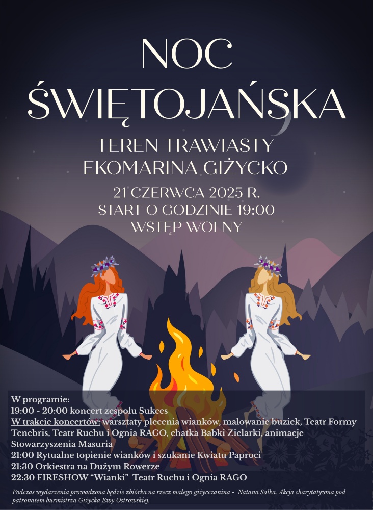 Giżycko zaprasza na magiczną Noc Świętojańską pełną tradycji i muzyki